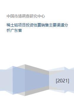 稀土钴项目投资估算销售主要渠道分析广东省